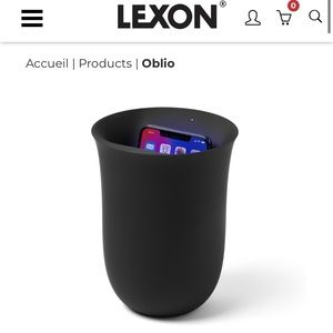 Lexon Design Oblio phone charger and sanitizer with charging cord
